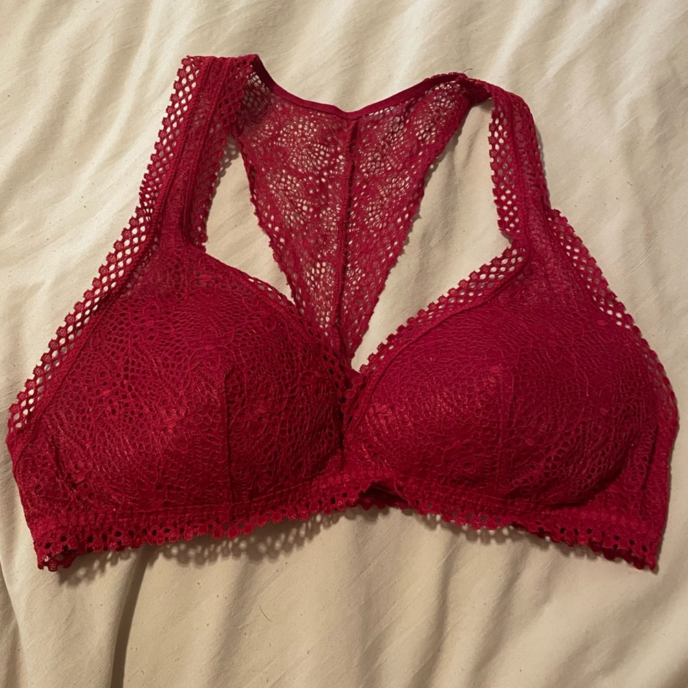 Victoria's Secret Deep Red Lace Bra